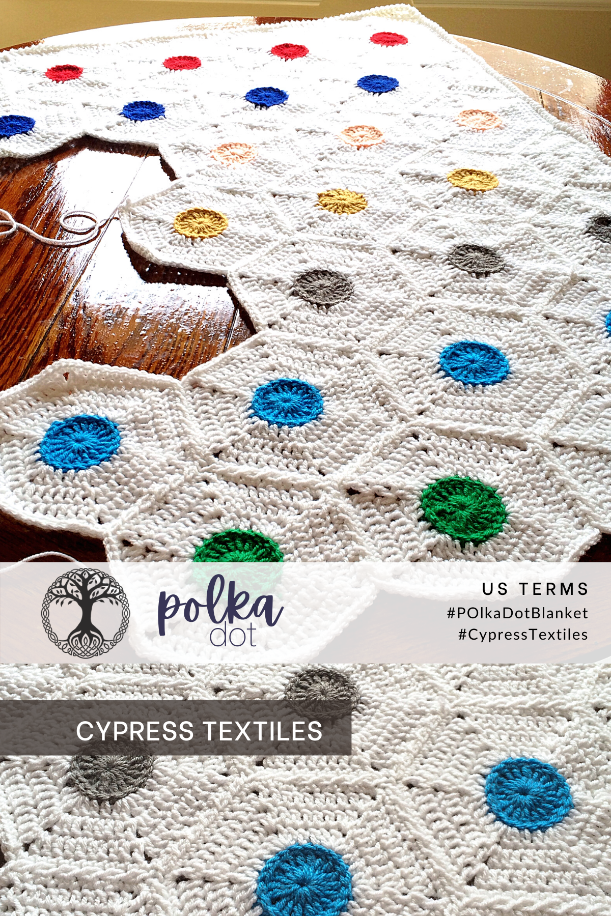 Free Crochet Pattern: Polka Dot Blanket (US Terms), cypress